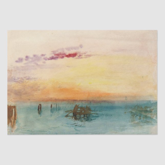 William Turner - The Lagoon near Venice at Sunset Tissue Paper (Front)