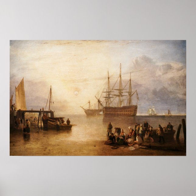 William Turner - The Sun Setting Through Vapour Poster (Front)