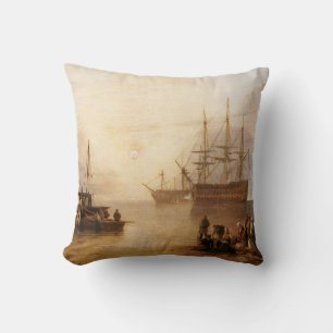 William Turner - The Sun Setting Through Vapour Throw Pillow