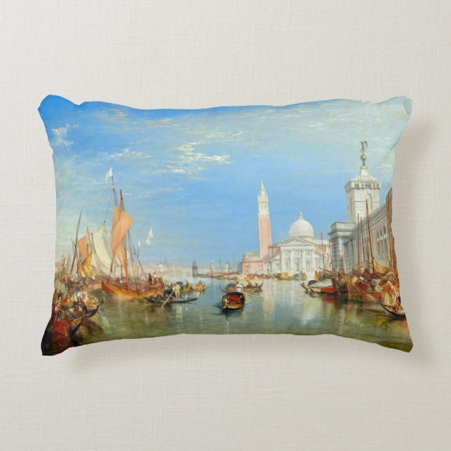 William Turner - Venice, The Dogana & San Giorgio Accent Pillow (Front)