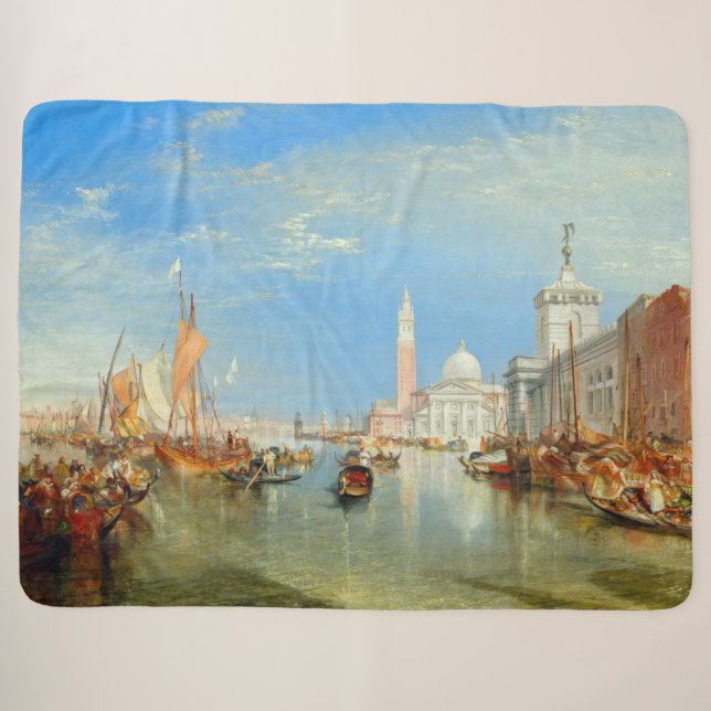 William Turner - Venice, The Dogana & San Giorgio Sherpa Blanket (Front (Horizontal))