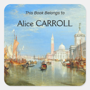 William Turner - Venice, The Dogana & San Giorgio Square Sticker