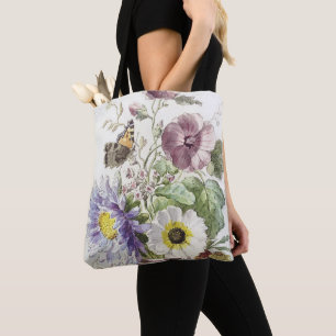 William vanLee Bouquet of Flowers with a Butterfly Tote Bag