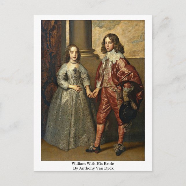 William With His Bride By Anthony Van Dyck Postcard (Front)