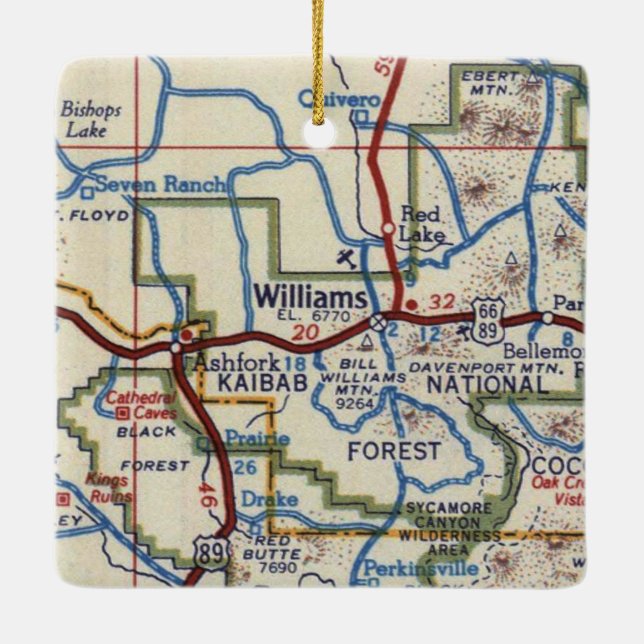 Williams Arizona Christmas Ceramic Ornament (Back)