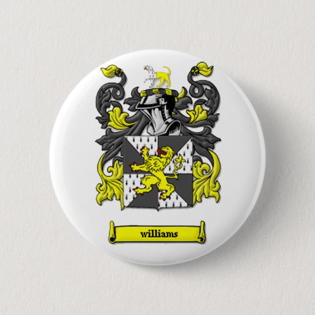 Williams Family Coat of Arms 2 Inch Round Button (Front)