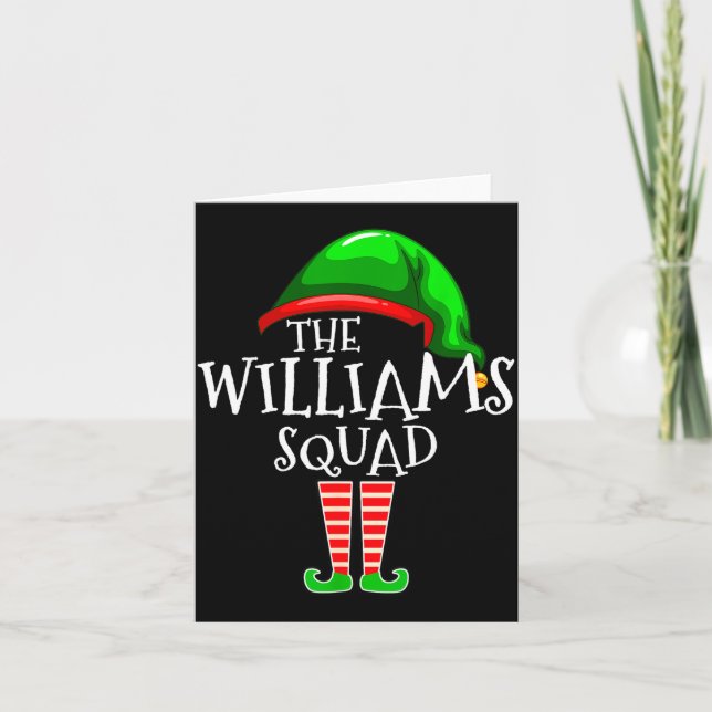 Williams Family Name Squad Matching Group Elf Chri Card (Front)