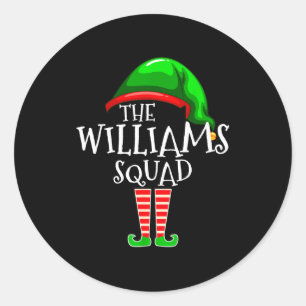 Williams Family Name Squad Matching Group Elf Chri Classic Round Sticker