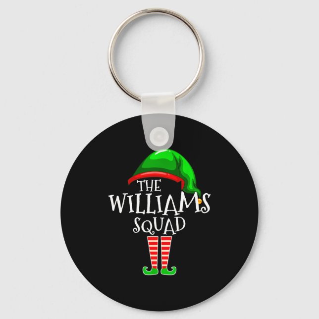 Williams Family Name Squad Matching Group Elf Chri Keychain (Front)