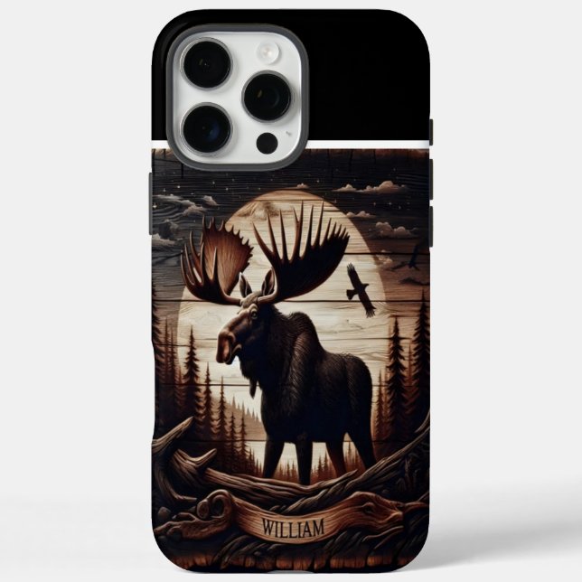 William's Moose Moon Case-Mate iPhone Case (Back)