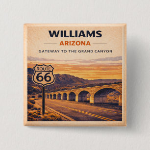 Williams Route 66 Grand Canyon Roadside Gift 2 Inch Square Button