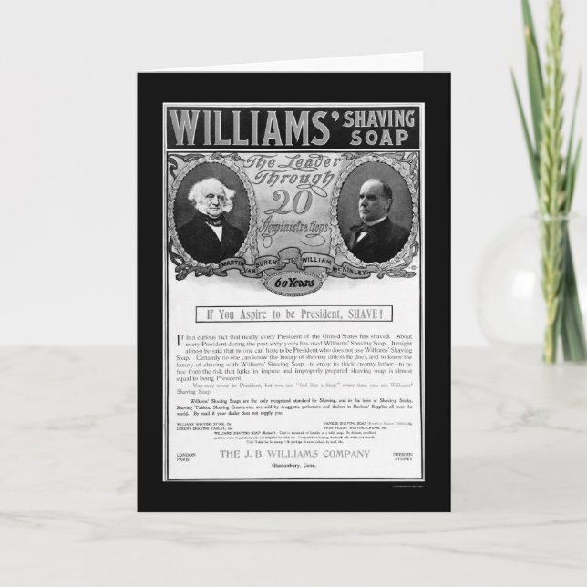 Williams Shaving Soap Ad 1901 Card (Front)