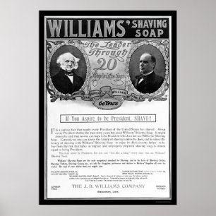 Williams Shaving Soap Ad 1901 Poster