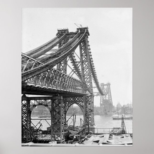Williamsburg Bridge, 1902. Vintage Photo Poster (Front)