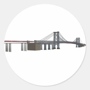 Williamsburg Bridge: 3D Model: Classic Round Sticker