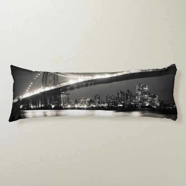 Williamsburg bridge in New York City at night Body Pillow (Front)