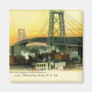 Williamsburg Bridge, New York City, 1905 Vintage Magnet