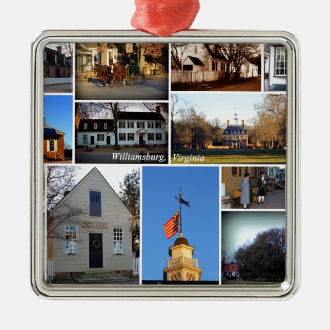 Williamsburg Collage Metal Ornament (Front)