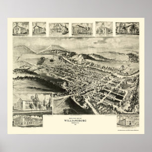 Williamsburg, PA Panoramic Map -1906 Poster