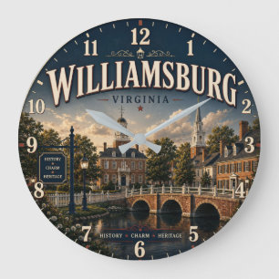 Williamsburg Virginia Large Clock