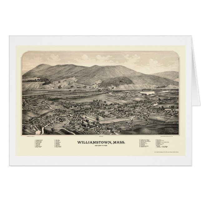 Williamstown, carte panoramique de mA - 1889 (Devant horizontal)