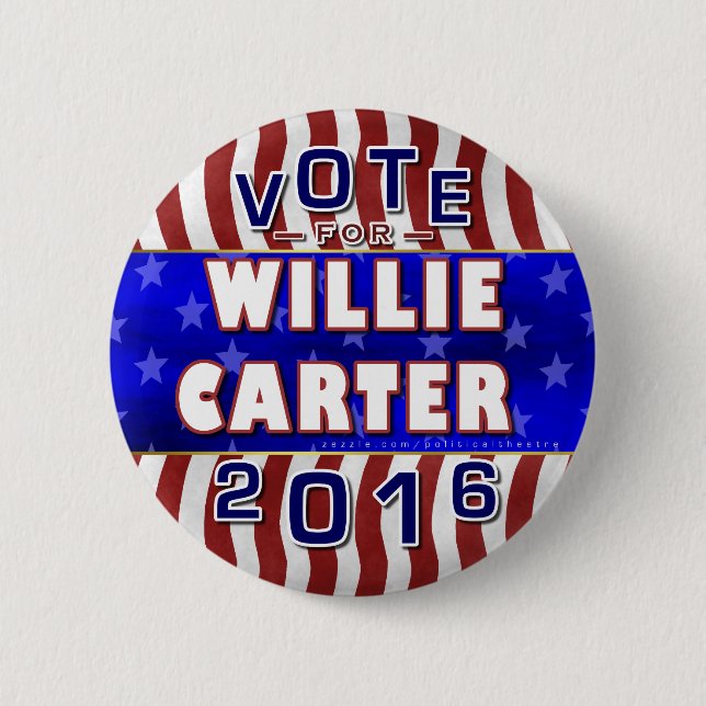 Willie Carter President 2016 Election Democrat 2 Inch Round Button (Front)