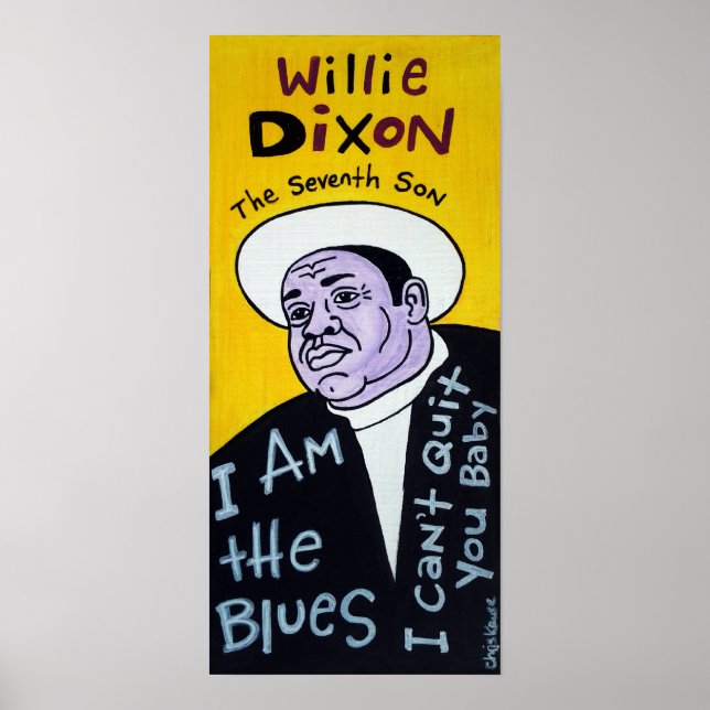 Willie Dixon Blues Folk Art Poster (Devant)