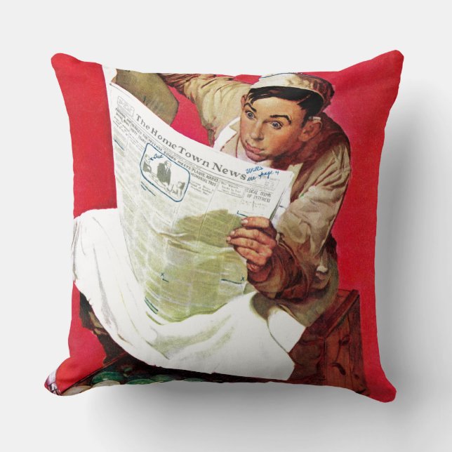 Willie Gillis on K.P Throw Pillow (Front)