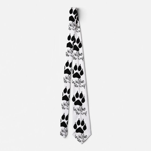Willie the Wolf Paw Print Tie (Back)