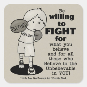 Willing to Fight Square Sticker