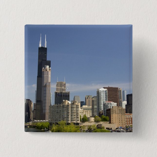 Willis Tower formerly known as the Sears Tower 2 Inch Square Button (Front)