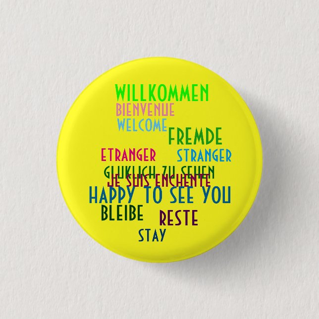 Willkommen cabaret lyrics 1 inch round button (Front)