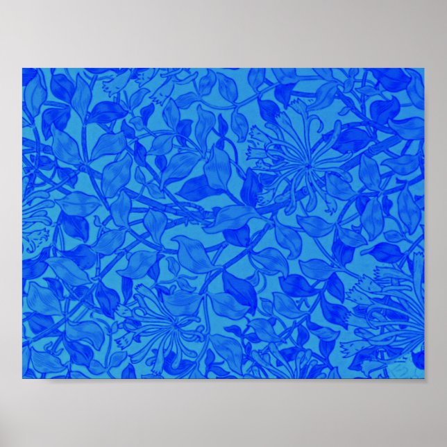 Willliam Morris - Honeysuckle in Blue Poster (Front)