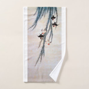 Willow and Swallow, Hokusai Hand Towel