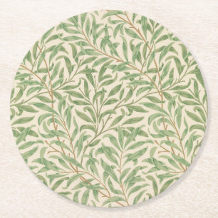 Willow Bough (by William Morris) Round Paper Coaster