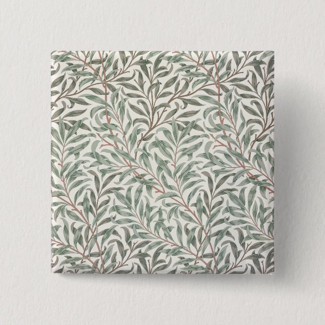 Willow Bough, wallpaper design, 1874 (wallpaper) 2 Inch Square Button (Front)