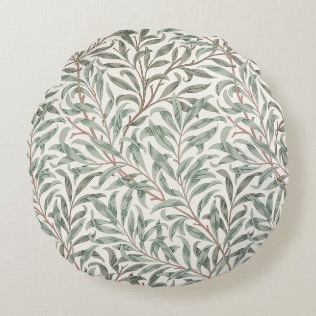 Willow Bough, wallpaper design, 1874 (wallpaper) Round Pillow (Front)