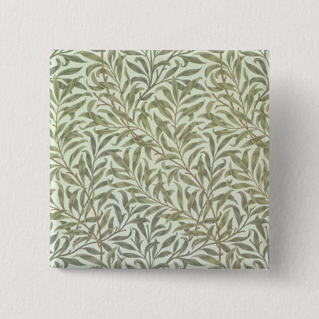 'Willow Bough' wallpaper design, 1887 2 Inch Square Button (Front)