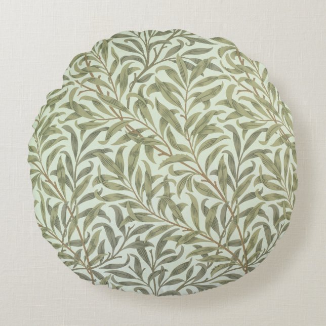 'Willow Bough' wallpaper design, 1887 Round Pillow (Front)