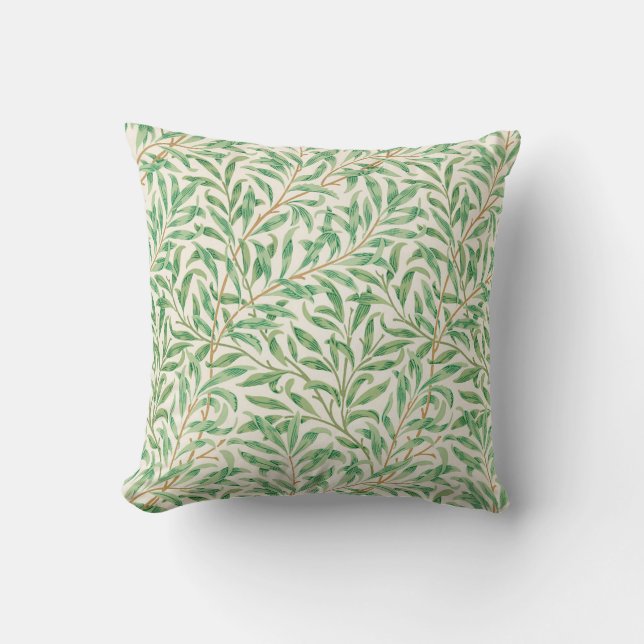 Willow Bough William Morris Pattern Throw Pillow (Front)