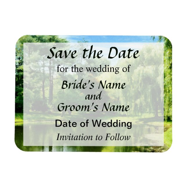 Willow by the Lake Save the Date Magnet (Horizontal)