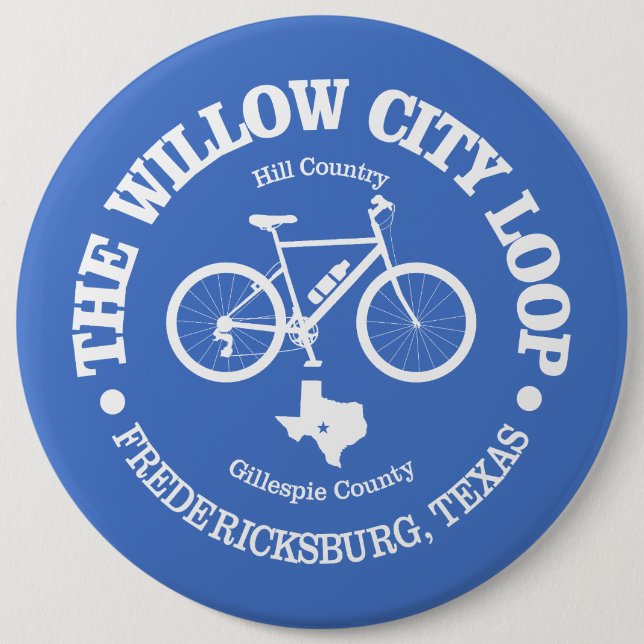 Willow City Loop (cycling) 6 Inch Round Button (Front)