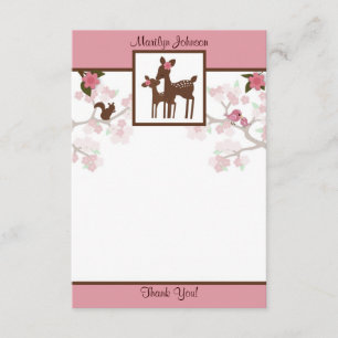 Willow Deer Baby and Mommy Thank You card 3.5"x5"