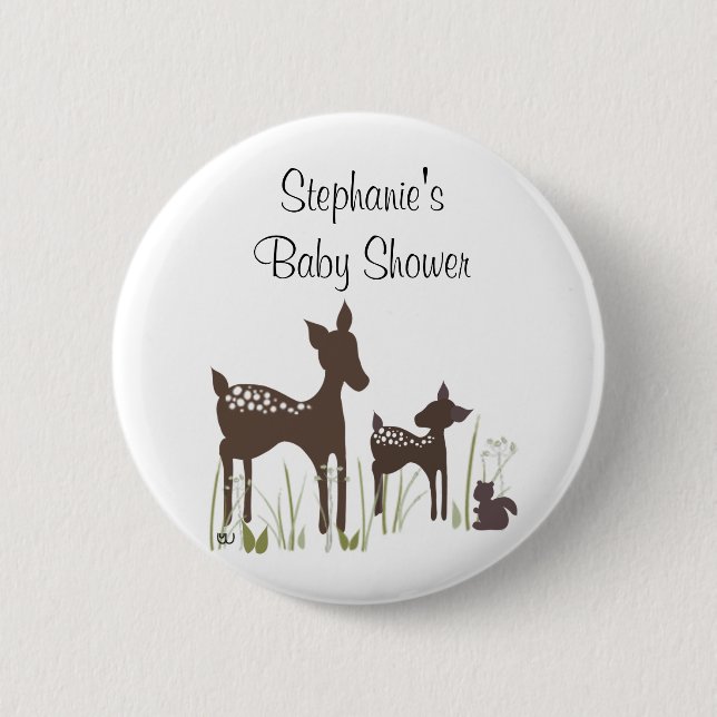 Willow Deer Baby Shower Button (Front)