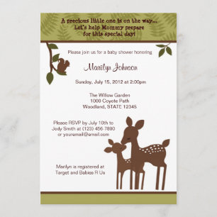 Willow Deer Baby Shower Invitation forest woodland