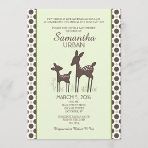 Willow Deer Green Baby Shower Invitation