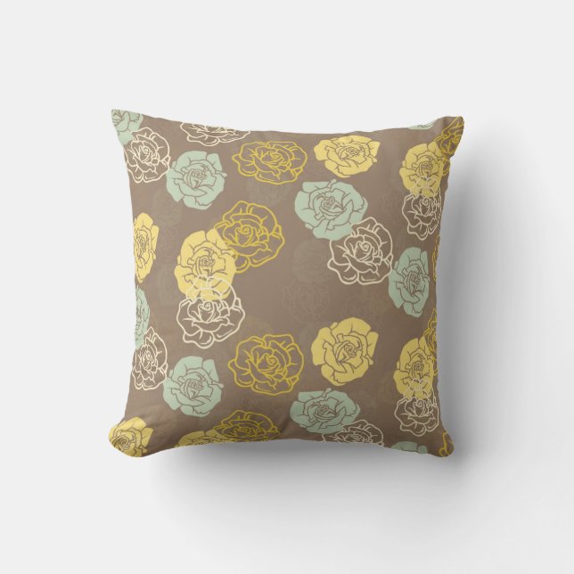 Willow Floral Throw Pillow (Front)