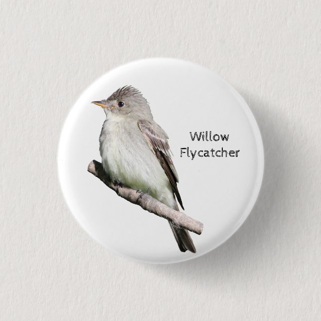 Willow Flycatcher 1 Inch Round Button (Front)