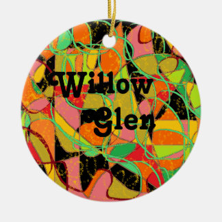 Willow Glen geometric abstract art san Jose Ceramic Ornament