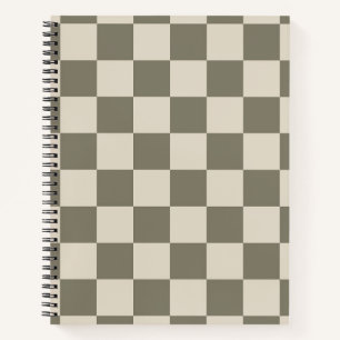 Willow Grey and Bone Chequerboard Notebook